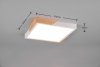 Kwadratowy Plafon Sufitowy LED Biały + Drewno META R67191131