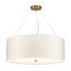 Lampa wisząca 66 cm Pearce 5 źródeł światła postarzany mosiądz jedwabny abażur minimalistyczna DL-PEARCE26-5LT-IV-AB ELSTEAD LIGHTING