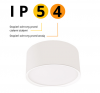 Nowoczesna hermetyczna oprawa sufitowa natynkowa plafon LED tuba spot sufitowy aluminium biały KENDAL LP-6331/1C IP54 WH Light Prestige CCT