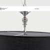 Czarna Lampa Wisząca Z Abażurem GLAMOUR ABU DHABI P05697CH-BK COSMO LIGHT STYLOWY ŻYRANDOL ŚWIECZNIKOWY Z CZARNYM ABAŻUREM