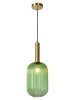 Nowoczesna designerska lampa wisząca szklany zielony ryflowany klosz MALOTO 45386/20/33 Lucide