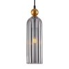 Dekoracyjna Lampa Wisząca w Stylu Art Deco Szklany Dymiony Kosz LEVIE PND-28636-1L-GD-SG ITALUX GLAMOUR