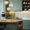 Lampa wisząca glamour 3 płomienna szklana szary lister kule różne wysokości złota na okrągłej podsufitce PALOMA 6312 Argon