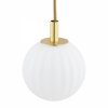 Lampa wisząca złota białe kule opal mat ryflowane szkło 5 płomienna mosiądz szczotkowany PALOMA 2183 Argon