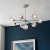 Dekoracyjna Lampa Wisząca Vintage Szklane Klosze Kule Nikiel ALLEGRA 104051 ENDON