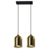 Prosta elegancka lampa wisząca czarno złota metalowa loftowa minimalistyczna NILO LP-0110/2L GD LIGHT PRESTIGE