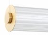 Duża lampa wisząca z ryflowanego transparentnego szkła tuba 120 cm złote detale mosiądz LED HAMPTON 8624 Argon