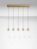 Oryginalna Złota Lampa Wisząca Nad Stół Szklane Kule w Stylu Art Deco LUCES EXCLUSIVAS CUYO LE44720