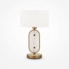 Złota Lampa Nocna Glamour MAYTONI MARMO MOD099TL-01G Marmurowa Lampa Stołowa w Sylu Art Deco