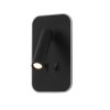 Czarny prostokątny kinkiet reflektor z wyłącznikiem regulowany LED 8W Doria Italux WL-83957-1-BK