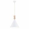 Lampa wisząca stożek z drewnianym dekorem duża skandynawska elegacka KEGEL 8632 Argon