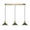 Mosiądzowana Lampa Wisząca Vintage Zielone Klosze HADANO HAD3640-07 DAR LIGHTING