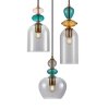Designerska Lampa Wisząca Szklane Wielokolorowe Klosze BUSCO PND-30263-3A-BRO-SG ITALUX