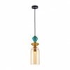 Designerska Lampa Wisząca Szklana Bursztynowy Klosz BUSCO PND-30263-1C-BRO-AMB ITALUX