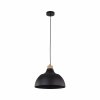 Minimalistyczna lampa wisząca w stylu rustykalnym czarna z elementem drewnianym CAP BLACK 2071 TK-Lighting 