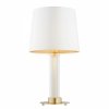 Nowoczesna elegancka szklana lampa stołowa z białym abażurem do salonu HAMPTON 8540  ARGON