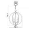 Nowoczesna Kulista lampa wisząca Corinne FE-CORINNE-3P-M-BB Oksydowany mosiądz z kryształkami Do salonu, nad stół
