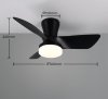 Nowoczesna lampa sufitowa z wiatrakiem LED czarna klasyczna minimalistyczna ściemnialna na pilota RANDERS R64412132 Rl