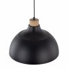 Minimalistyczna lampa wisząca w stylu rustykalnym czarna z elementem drewnianym CAP BLACK 2071 TK-Lighting 