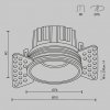 Czarna Oprawka Wpuszczana Downlight Round Maytoni DL058-12W3K-TRS-B