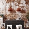 Minimalistyczna lampa wisząca w stylu rustykalnym kolor brick z elementem drewnianym CAP BRICK 6927 TK-Lighting 