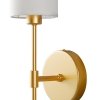 Lampa ścienna kinkiet metalowy złoty elegancki klasyczny minimalistyczny biały abażur DARLING ST-9501W GOLD Step Into Design