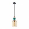 Designerska Lampa Wisząca Szklana Bursztynowy Klosz BUSCO PND-30263-1B-BRO-AMB ITALUX
