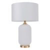 Abażurowa lampa stołowa ceramiczna biała ze złotymi elementami TAMIZA LP-1515/1T big white Light Prestige