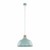 Minimalistyczna lampa wisząca w stylu rustykalnym kolor miętowy z elementem drewnianym CAP MINT 5901 TK-Lighting 