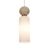 Nowoczesna lampa wisząca żyrandol poczwórny Santos Italux PND-95331-4-BRSS mosiężny beżowy nad wyspę stół Art Deco