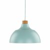 Minimalistyczna lampa wisząca w stylu rustykalnym kolor miętowy z elementem drewnianym CAP MINT 5901 TK-Lighting 