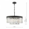 Czarny Żyrandol Kryształowy Nowoczesny CELEUS CEL0622 DAR LIGHTING