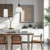 Czarna nowoczesna lampa wisząca z podłużnym kloszem opal mat szklanym SAGUNTO PLUS 8563 Argon