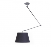 LAMPA SUFITOWA Z WYSIĘGNIKIEM KOLOR SATYNA NIKIEL CZARNY KLOSZ ABAŻUR 30CM AZZARDO ADAM S PENDANT AZ1841+AZ2586 