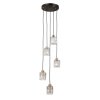 Kryształowa lampa wisząca Żyrandol zwis Torno Italux PND-40813-5R-BK-HBR jadalniana nad stół czarny złoty
