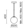 Lampa Wisząca Metalowa Szklana Kula BASIC MOD321PL-01W1 MAYTONI