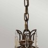 Lampa wisząca Bellini 1 źródło światła Oksydowany brąz kryształy vintage glamour FE-BELLINI-P FEISS