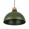 Minimalistyczna lampa wisząca w stylu rustykalnym zielona z elementem drewnianym CAP GREEN 5665 TK-Lighting 