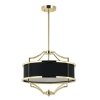 ZŁOTA LAMPA WISZĄCA Z CZARNYM ABAŻUREM GLAMOUR ORLICKI DESIGN STESSO GOLD NERO S LAMPA W NOWOJORSKIM STYLU