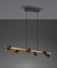 Lampa Wisząca 6 Czarnych Tub Metalowych Na Drewnianej Belce TRIO MARLEY 312490632