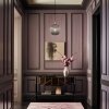 Lampa wisząca elegancka kula ciemne dymne ryflowane szkło złote dodatki mosiądz 25cm PALOMA 8513 Argon
