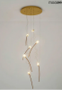 Designerska salonowa lampa wisząca złota dekoracyjne klosze w kształcie tulipanów TULIPPE 7 DISC MSE1501100170 Moosee
