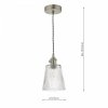 Chrom Lampa Wisząca Vintage Szklany Klosz HADANO HAD0161-05 DAR LIGHTING