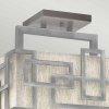 Półplafon Lanza - 3 źródła światła - Antyczny nikiel lniany abażur geometryczne wzory nowoczesny designerski HK-LANZA-SF-AN HINKLEY