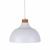 Minimalistyczna lampa wisząca w stylu skandynawskim biała z elementem drewnianym CAP WHITE 2070 TK-Lighting 
