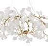  Dekoracyjna nowoczesna biała lampa wisząca ceramiczne listki 7 źródeł światła podłużna designerska boho BOTANIKA XY080P-120 Step Into Design