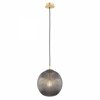 Lampa wisząca elegancka kula ciemne dymne ryflowane szkło złote dodatki mosiądz 25cm PALOMA 8513 Argon