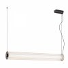 Efektowna lampa wisząca z ryflowanego transparentnego szkła tuba 80 cm tytan szczotkowany LED HAMPTON 8628 Argon