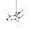 Czarna nowoczesna lampa wisząca szklane białe klosze Ferral Italux PND-75075-8-BK-WG do salonu jadalniana