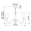 Żyrandol Armand - 5 źródeł światła - Polerowany nikiel szklane klosze w kształcie kielicha industrialny nowoczesny dworkowy DL-ARMAND5-PN ELSTEAD LIGHTING